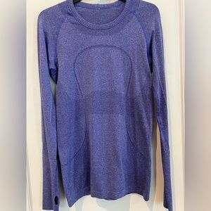 Lululemon Swiftly Tech Long Sleeve Crew Heathered Power Purple Pullover Shirt 8